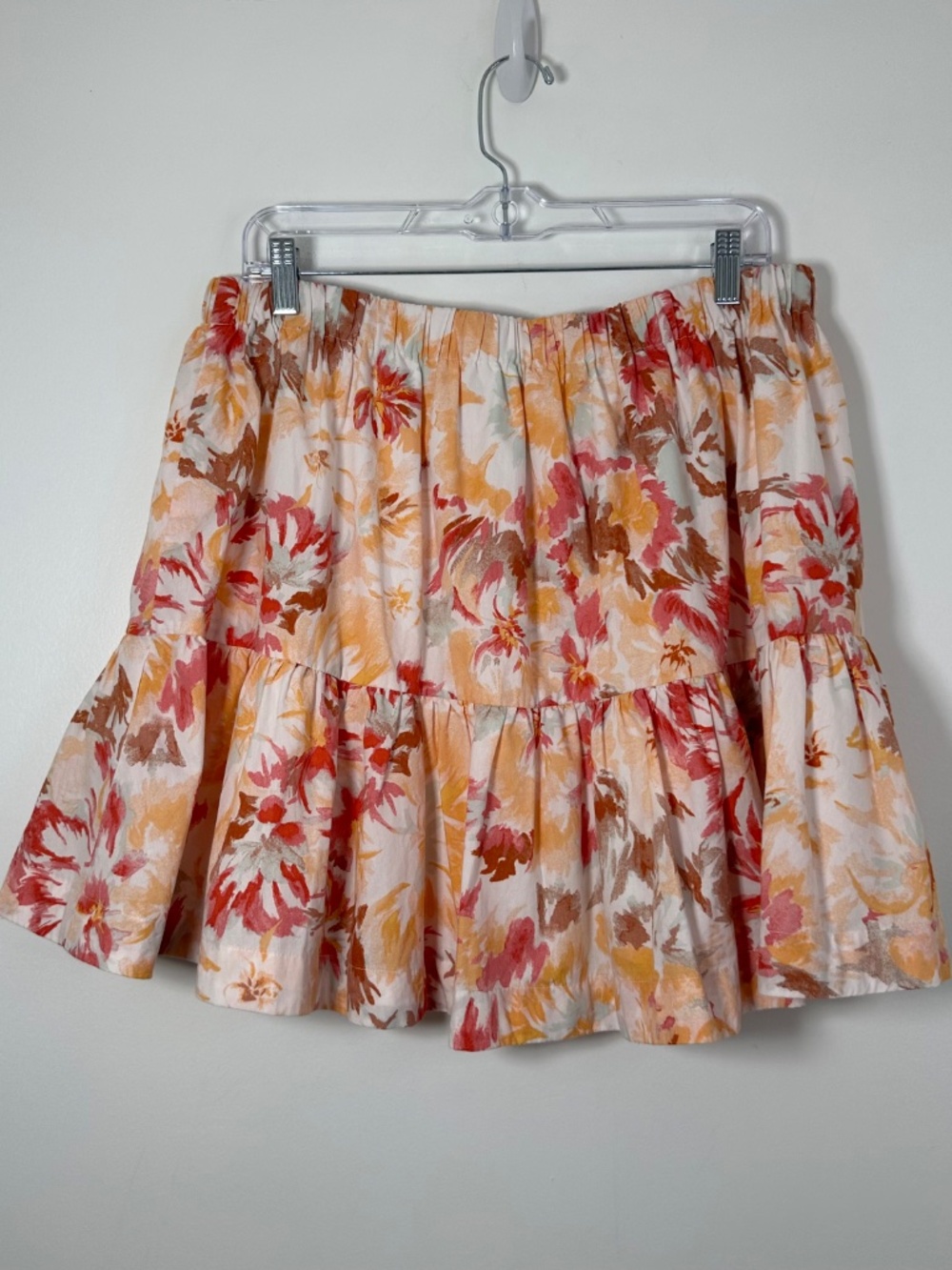 Abercrombie & Fitch Womens XL A-Line Tiered Abstract Floral Mini Skirt Boho-Chic - Picture 2 of 7